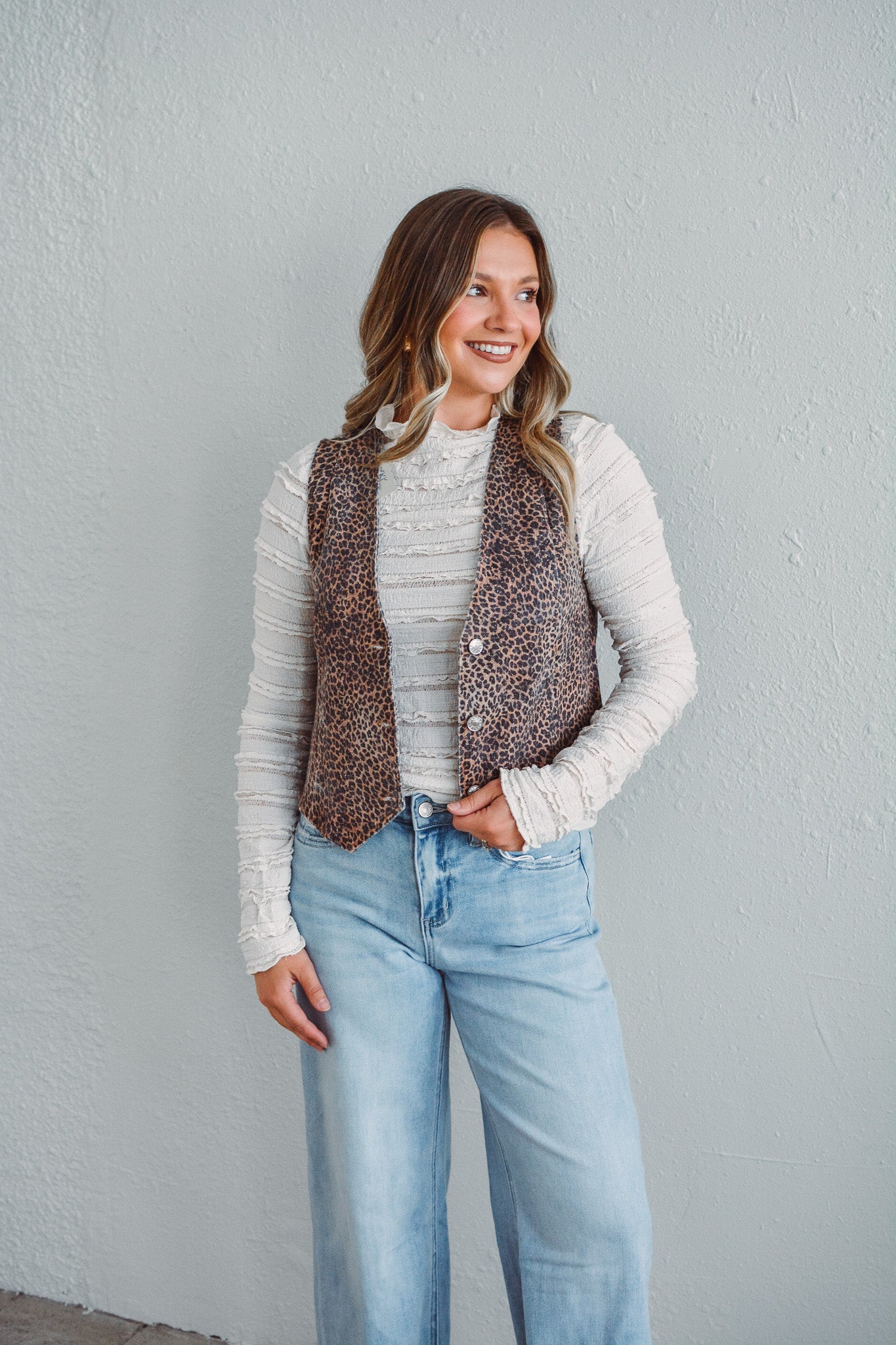Lila Leopard Vest