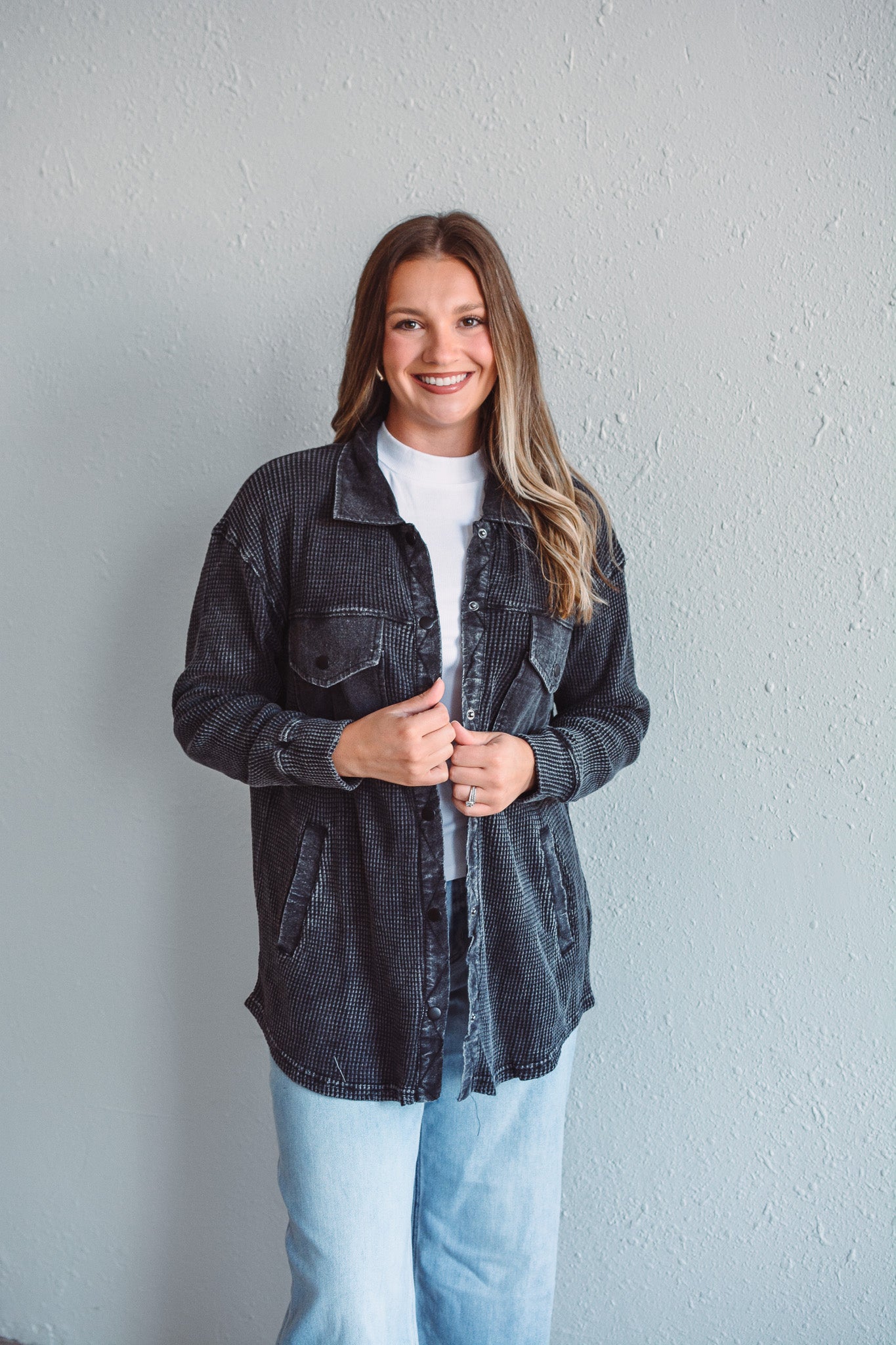 Black Willow Waffle Jacket