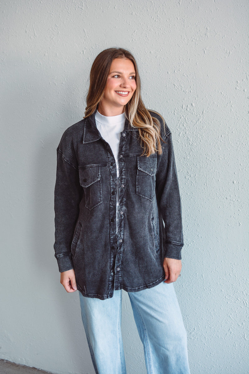 Black Willow Waffle Jacket