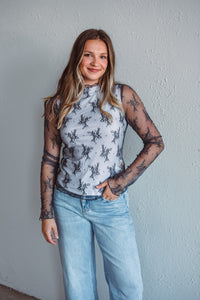 Luna Lace Grey Top