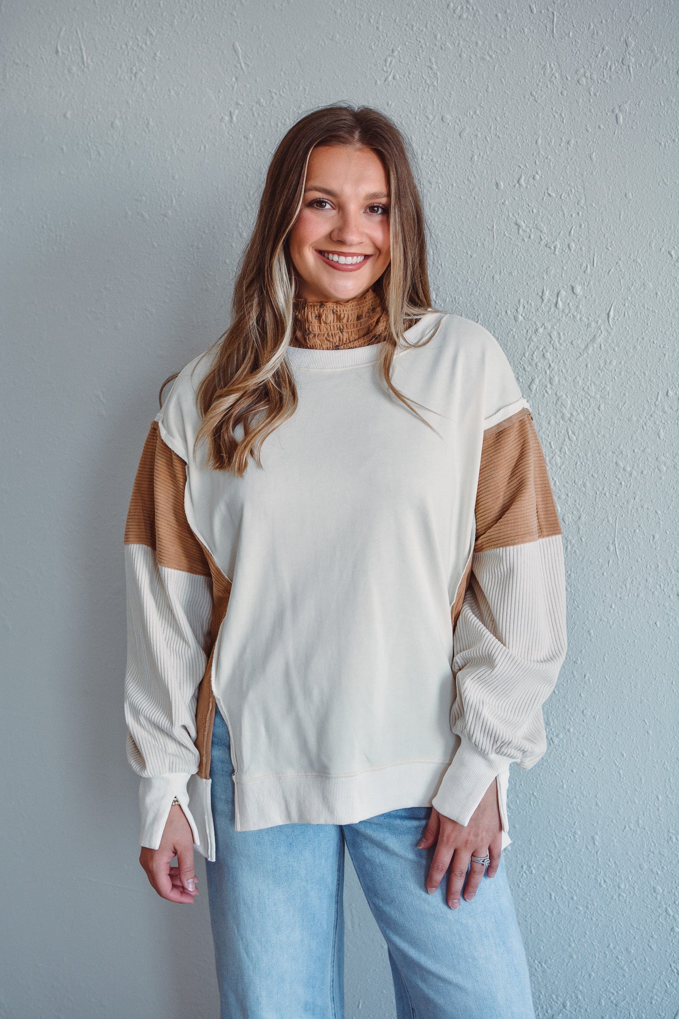 Neutral Contrast Pullover