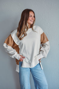 Neutral Contrast Pullover