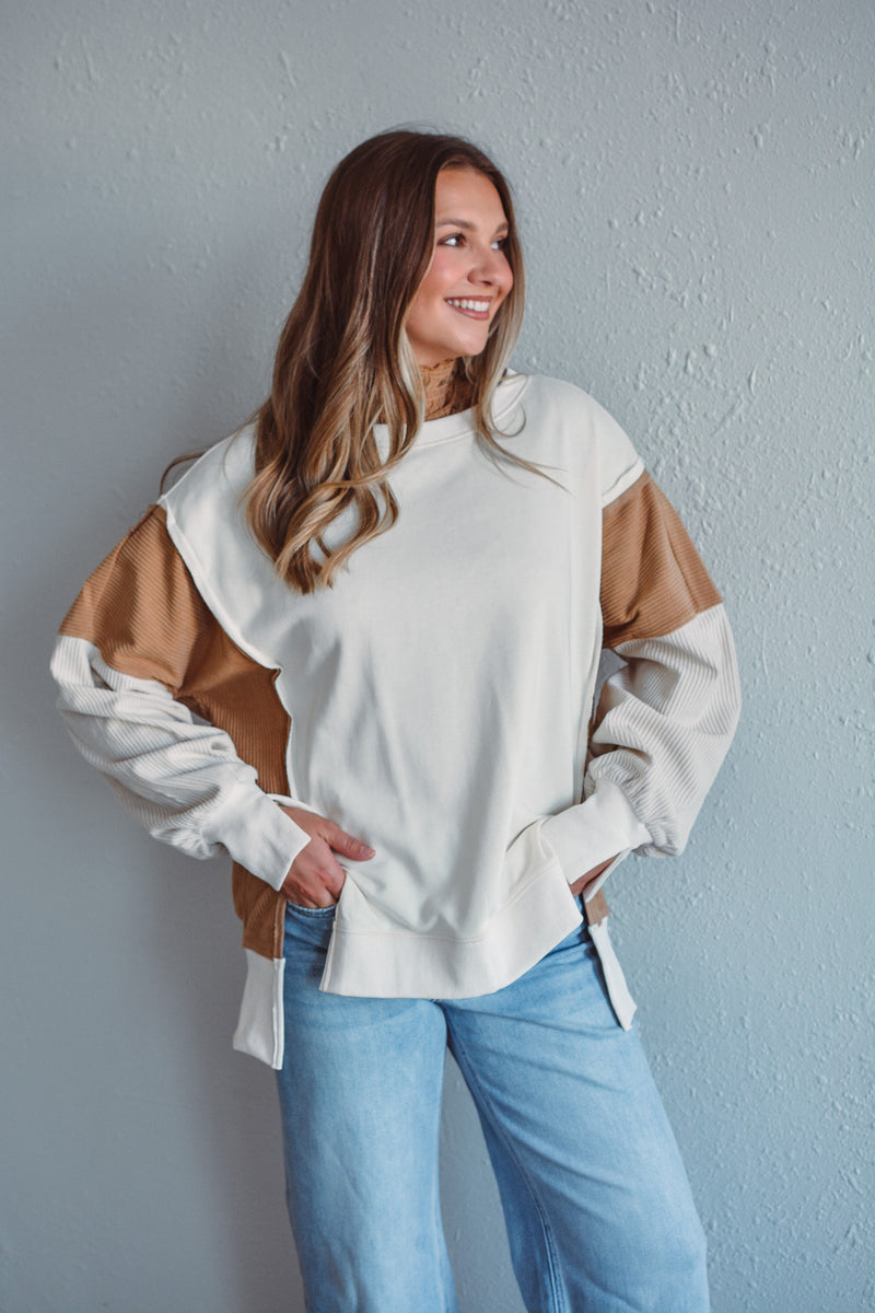 Neutral Contrast Pullover