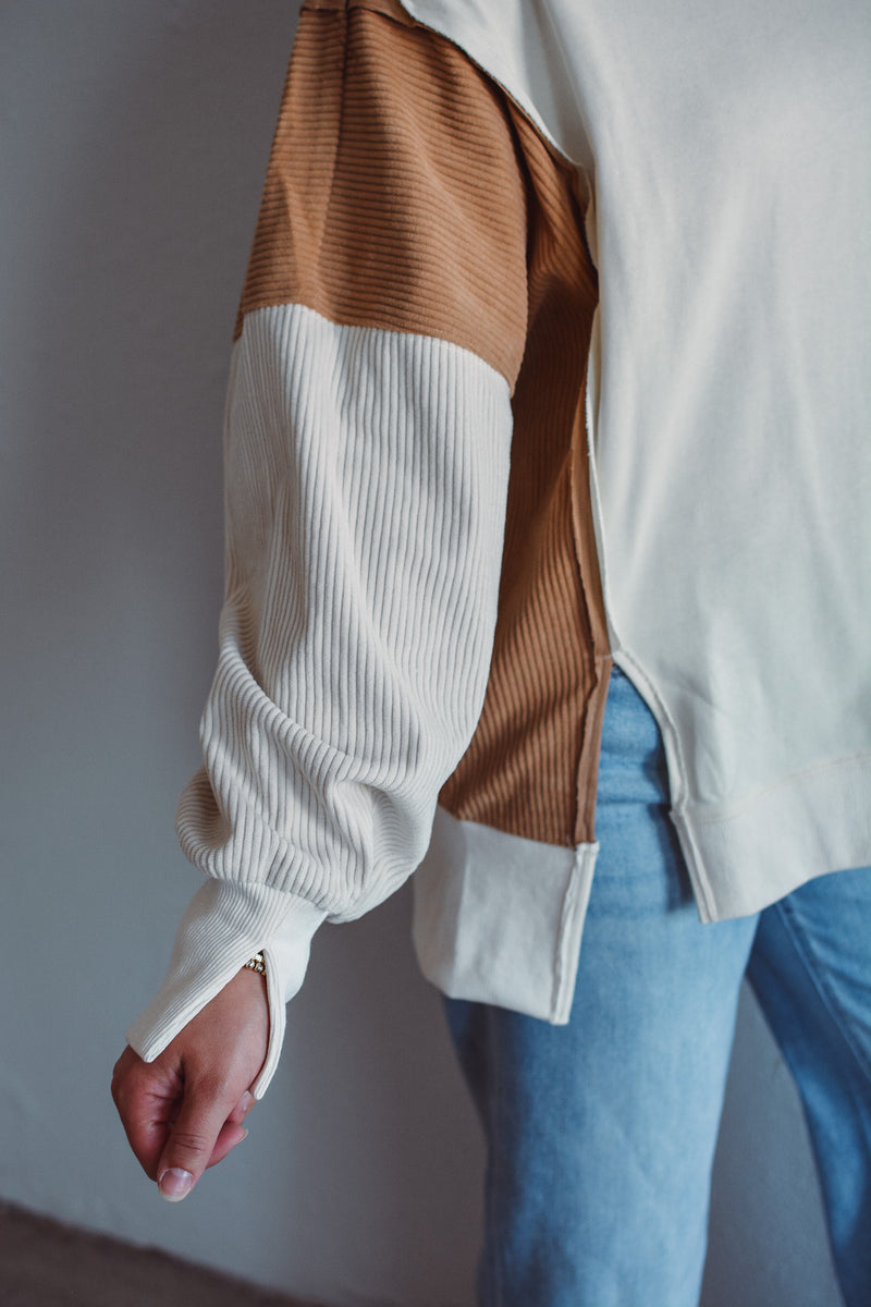 Neutral Contrast Pullover