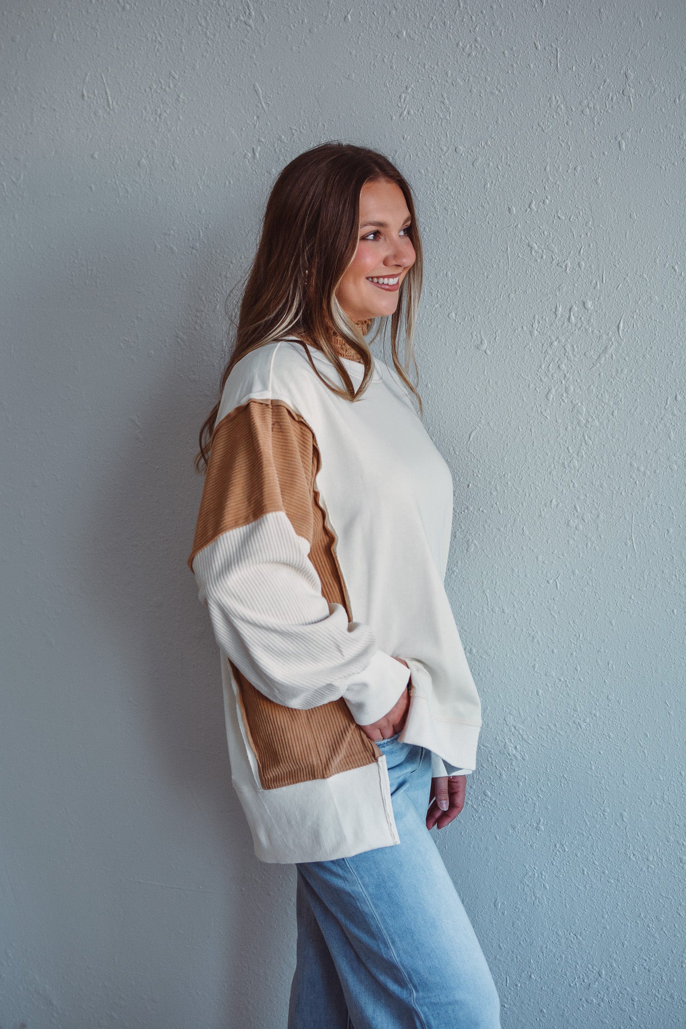 Neutral Contrast Pullover