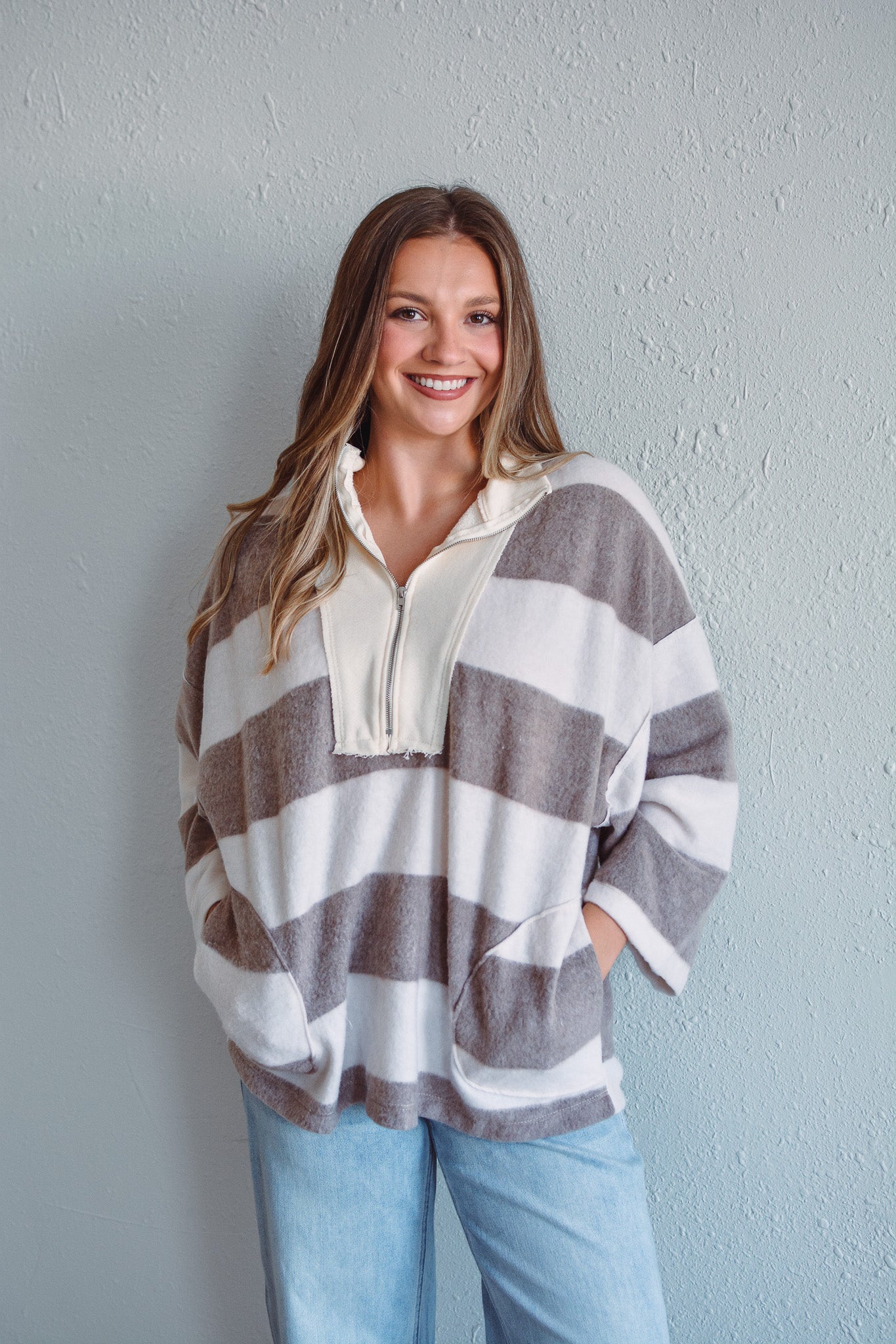 Reese Brown Half Zip