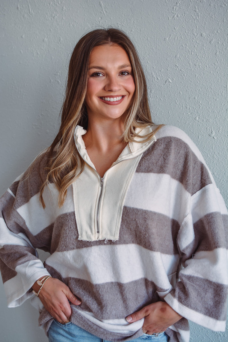 Reese Brown Half Zip