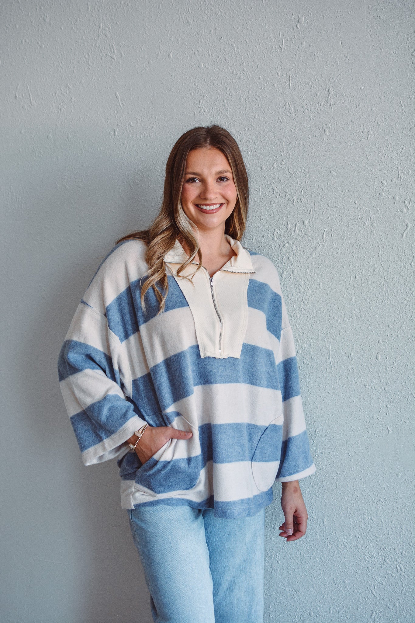 Reese Navy Half Zip