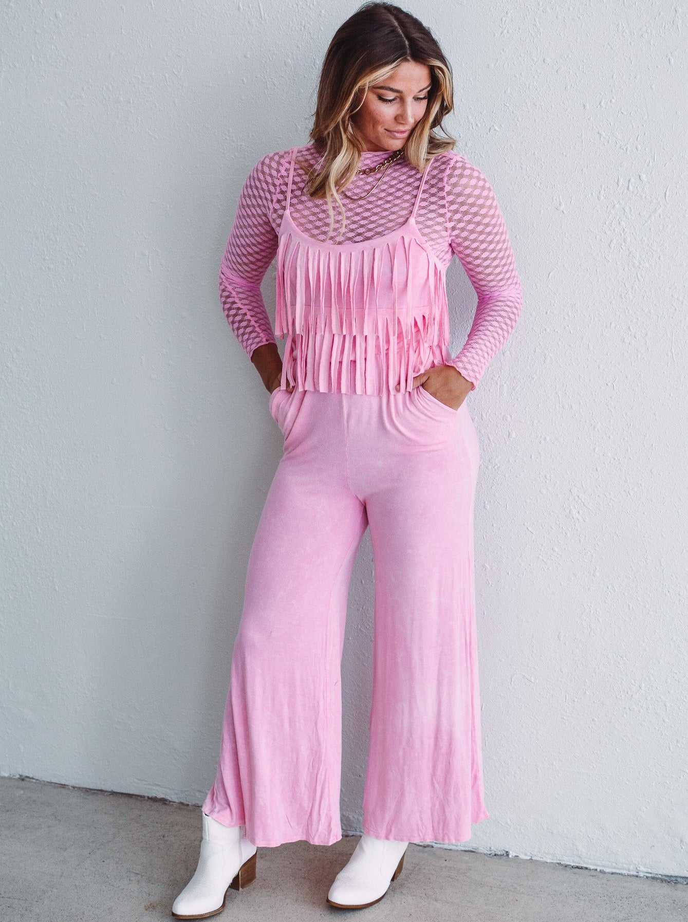 Party in Pink Jumpsuit