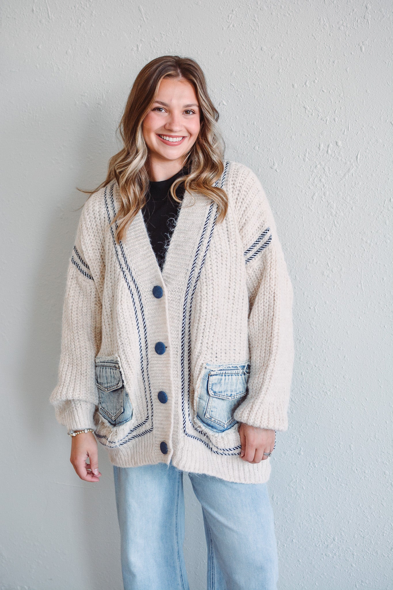 The Willow Contrast Pocket Sweater