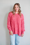 Raspberry Cable Knit