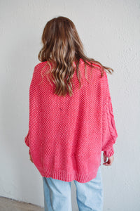 Raspberry Cable Knit