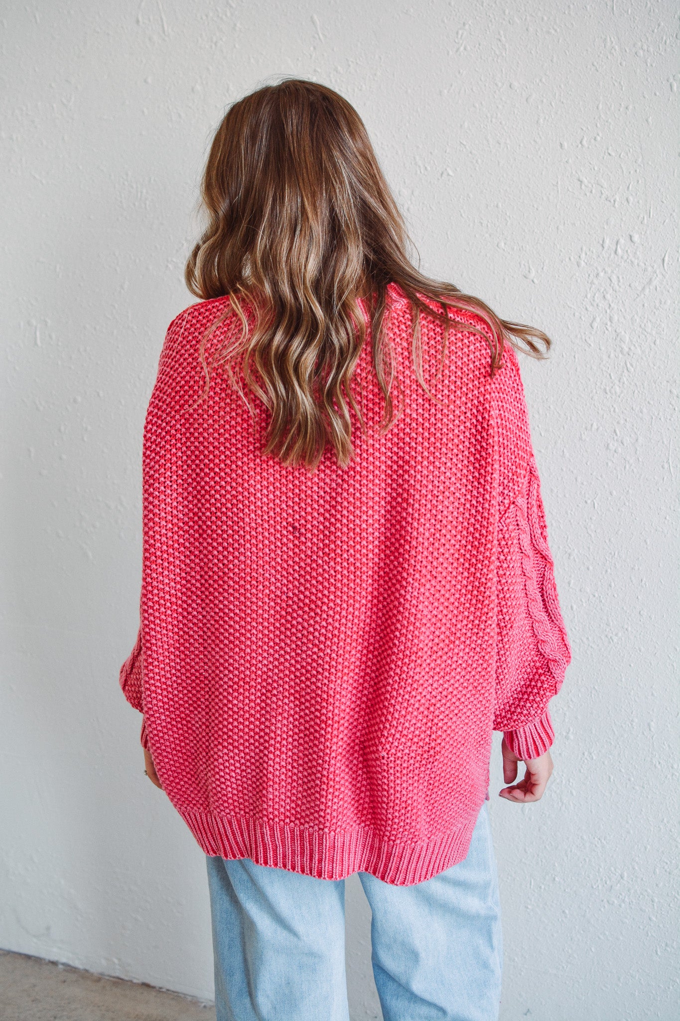 Raspberry Cable Knit