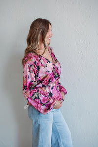Violet Petal Peplum Top