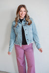 Denim Ruffle Jacket