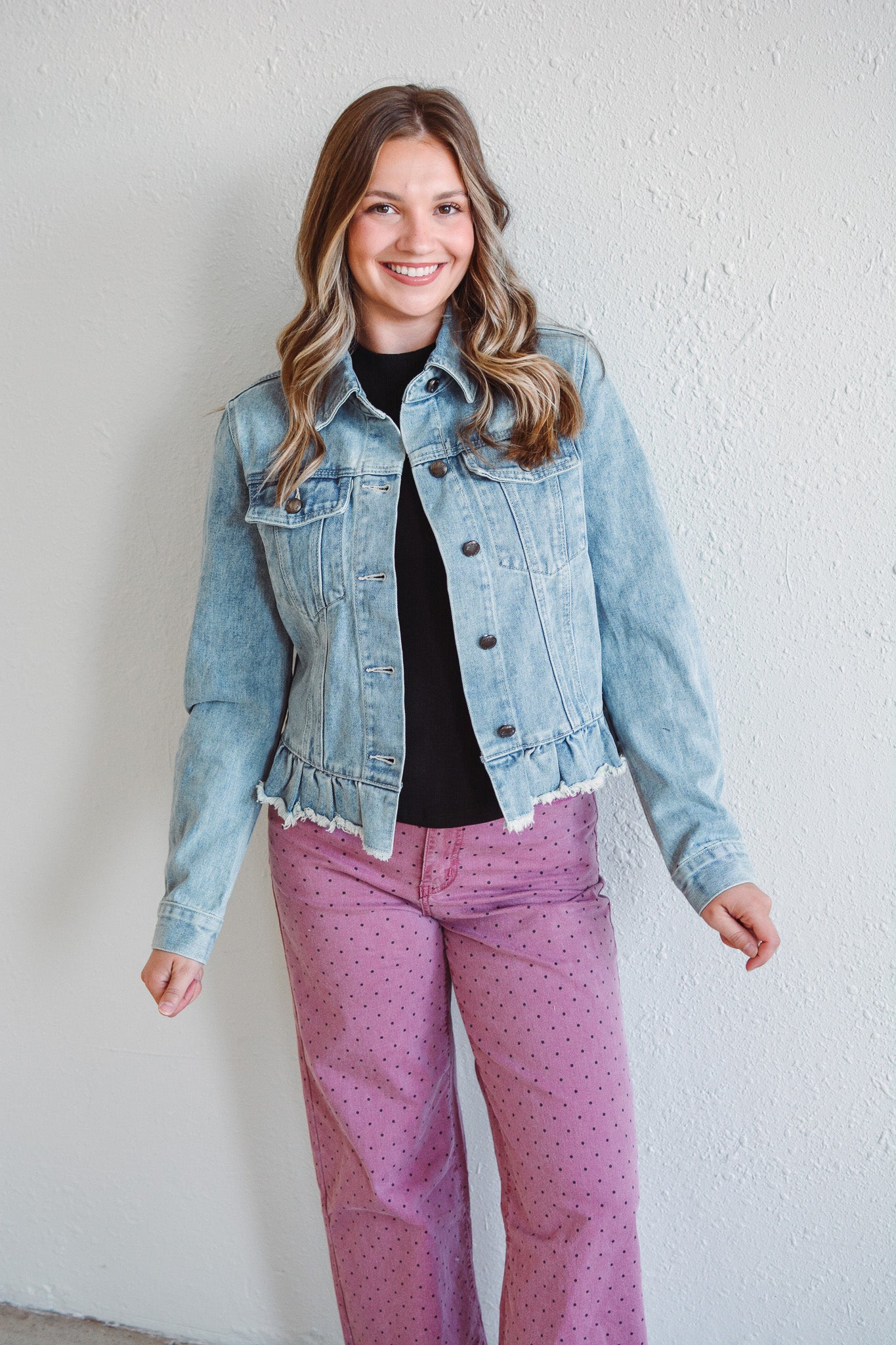 Denim Ruffle Jacket