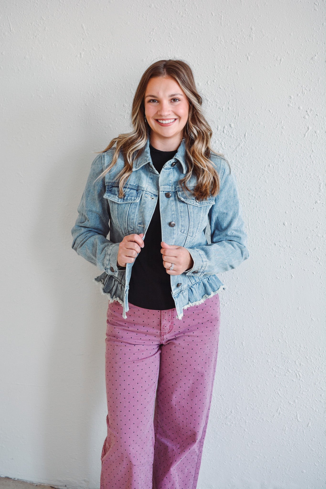 Denim Ruffle Jacket