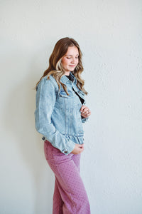 Denim Ruffle Jacket