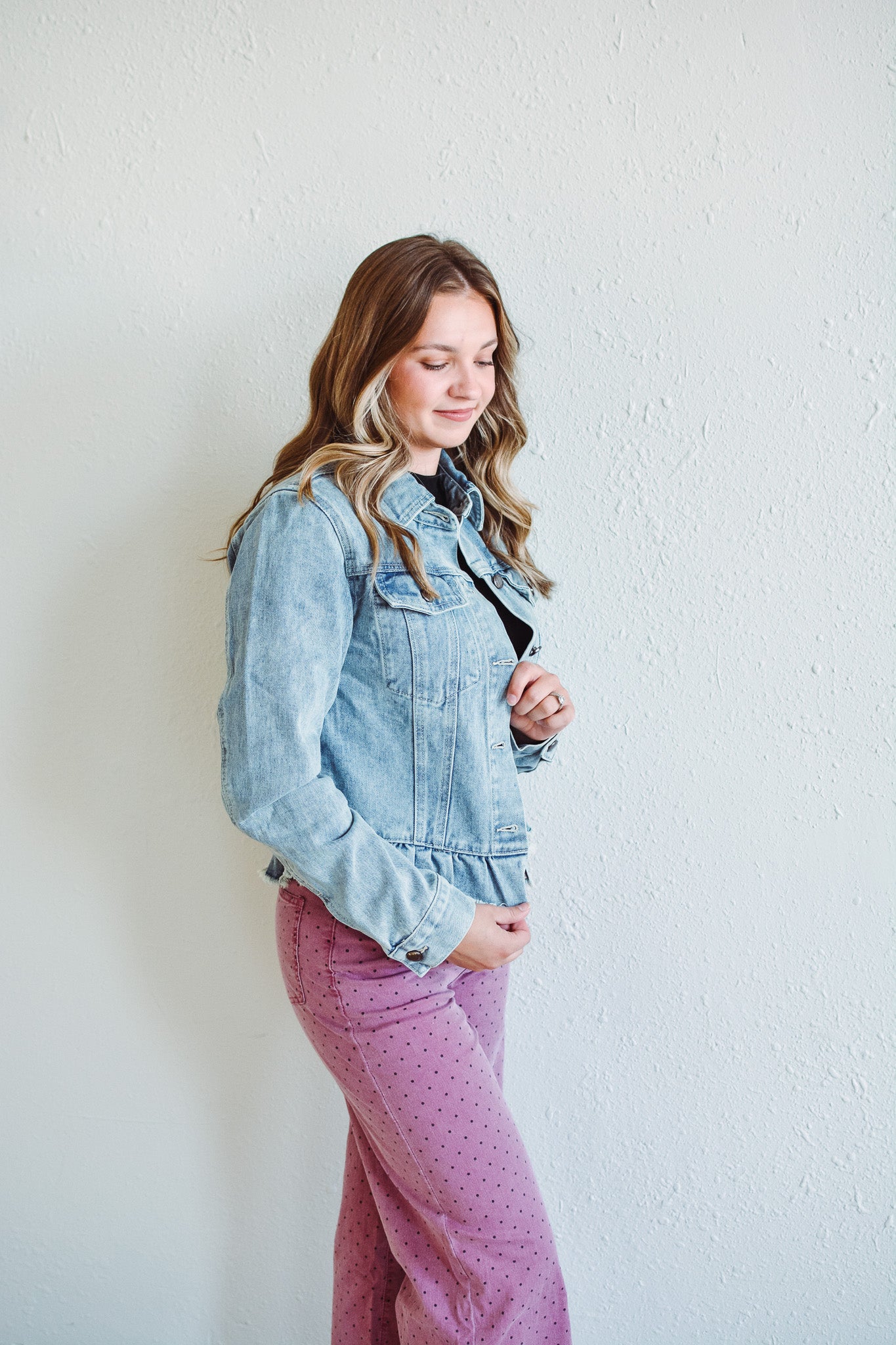 Denim Ruffle Jacket