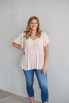 Curvy Beige Jersey Top