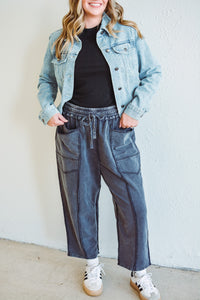 Mineral Black Barrel Pants