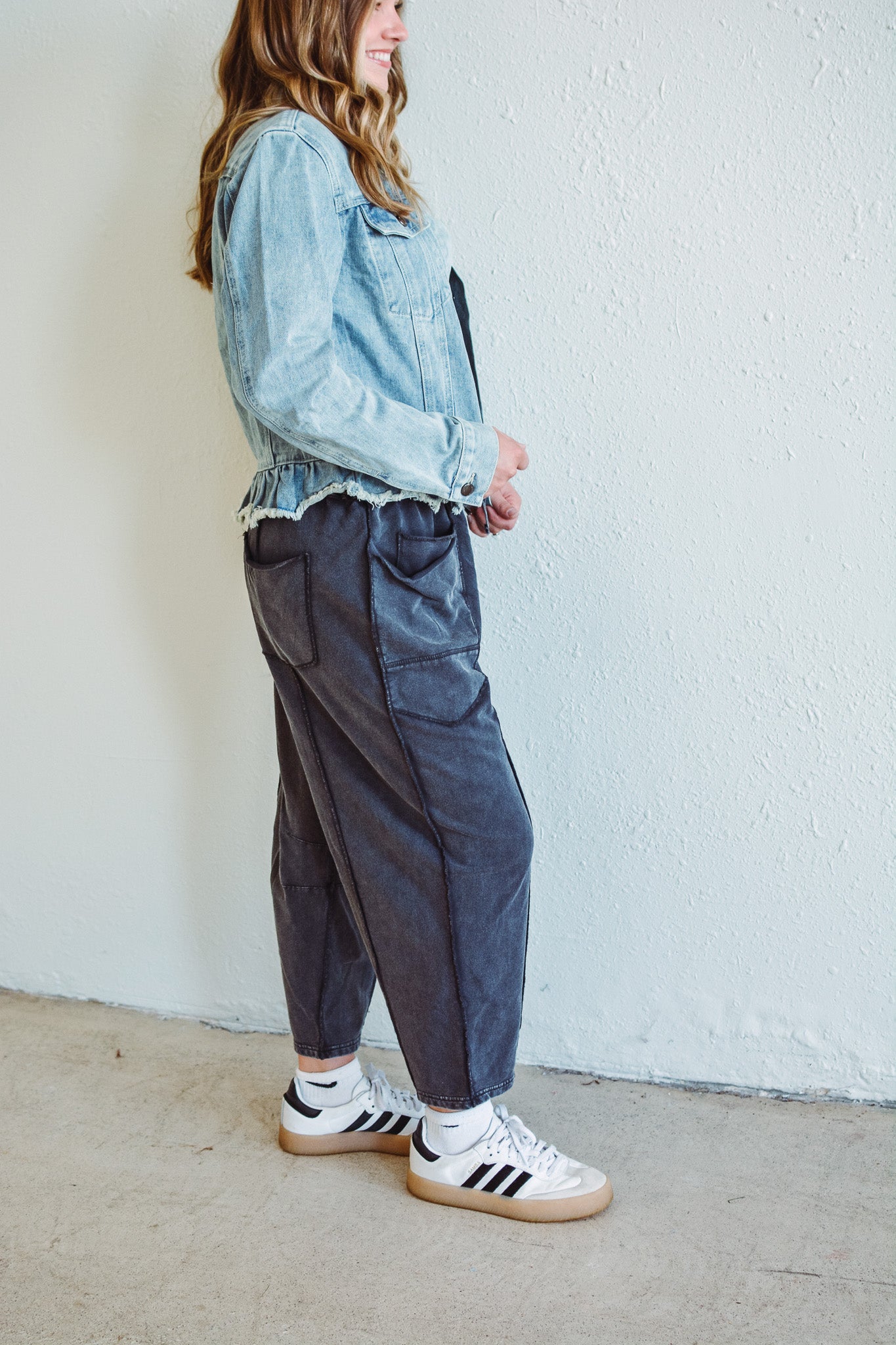 Mineral Black Barrel Pants