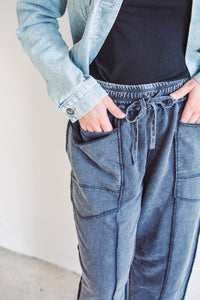 Mineral Black Barrel Pants