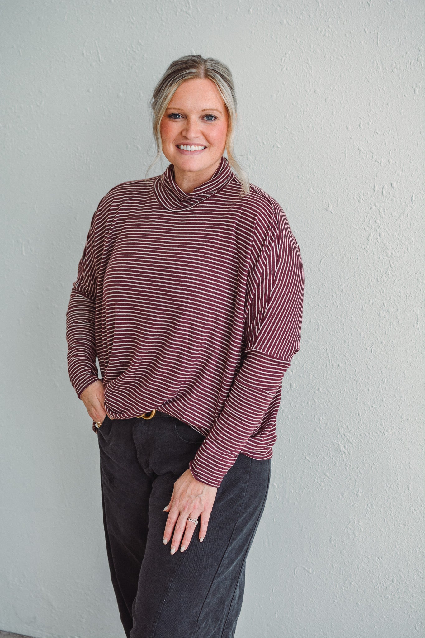 Nora Cherry Striped Top – Rhinestones and Roses