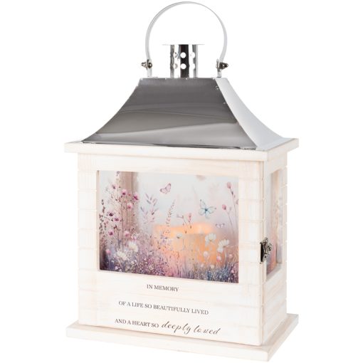 Sympathy- "In Memory" Wooden Slat Lantern