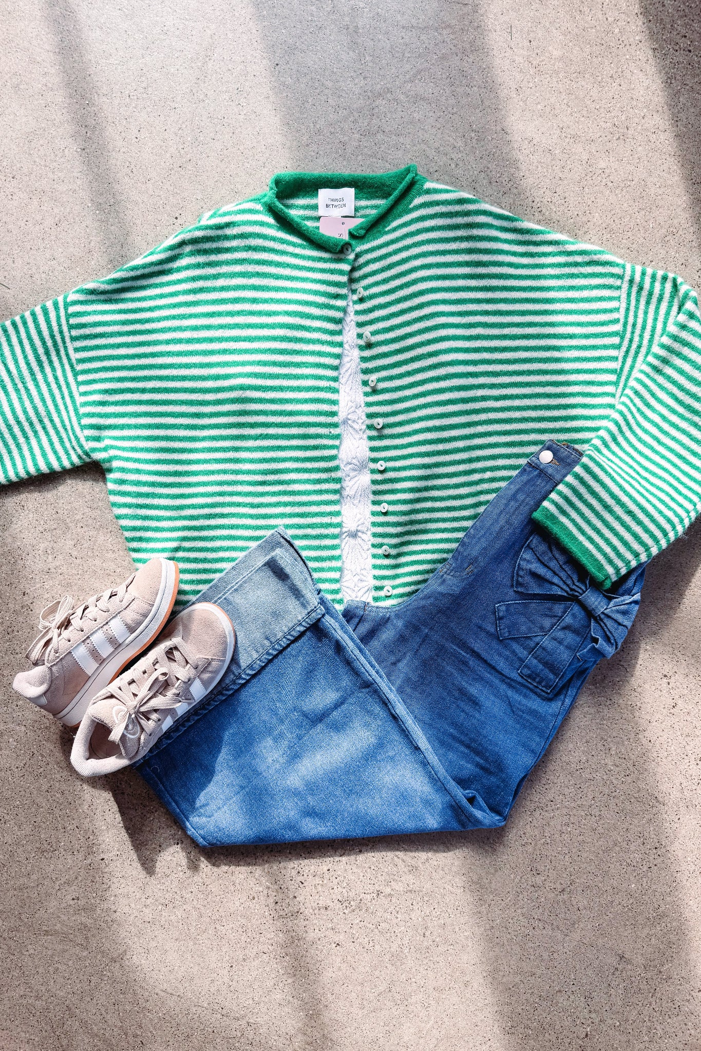 Green Striped Piper Cardi