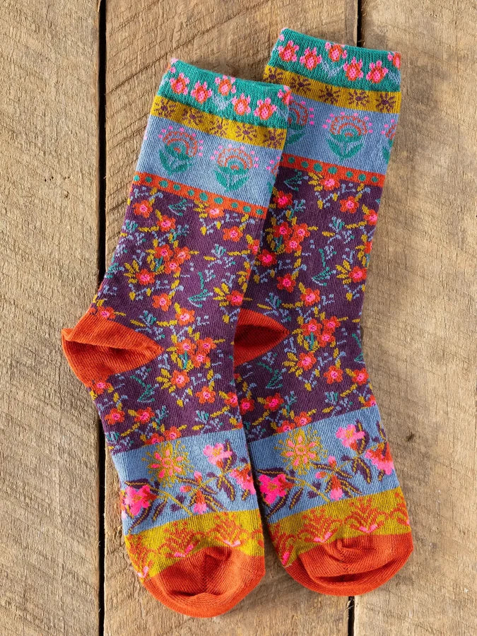 Plum Boho Socks