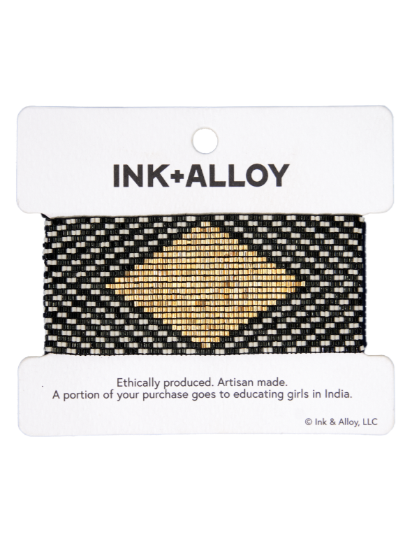Ink & Alloy Diamond Black Beaded