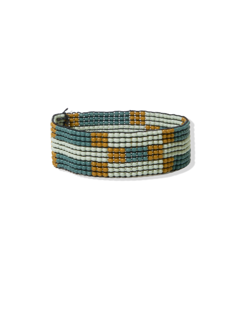 Ink & Alloy Mint Striped Bracelet