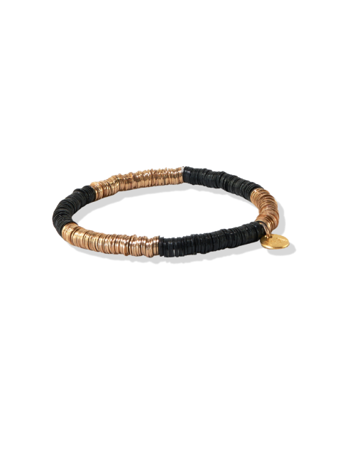 Ink & Alloy Black and Gold Bracelet