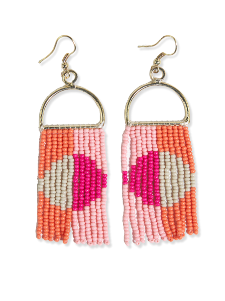 Ink & Alloy Hot Pink Fringe Earrings