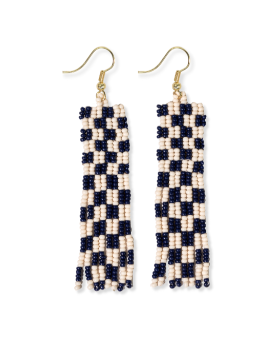 Ink & Alloy Navy Fringe Earrings