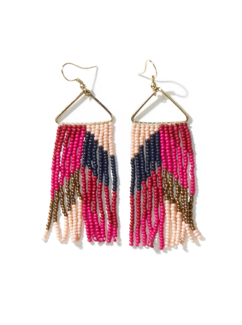 Ink & Alloy Chevron Hot Pink Earrings