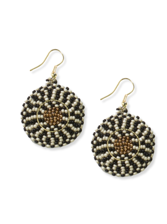 Ink & Alloy Circle Beaded Earrings