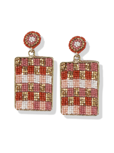 Ink & Alloy Light Pink Striped Earrings