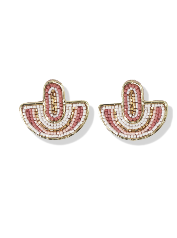 Ink & Alloy Arched Pink Earrings