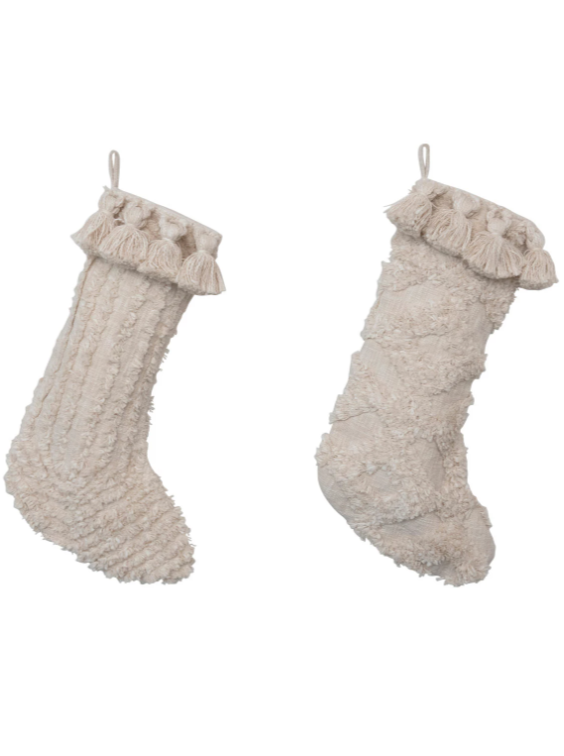 Tassel Cream Stocking