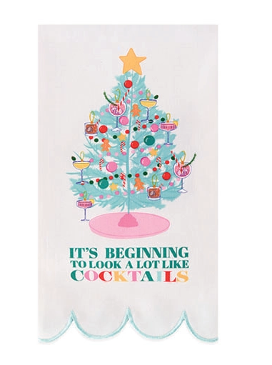 Cocktail Christmas Tea Towel