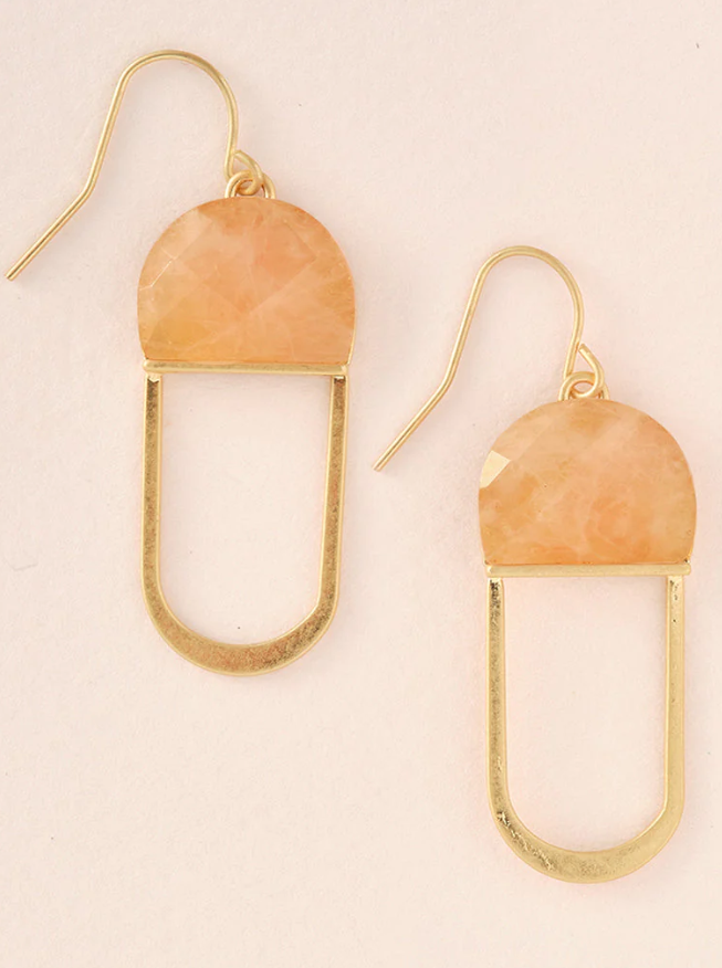 Sunstone stone earrings