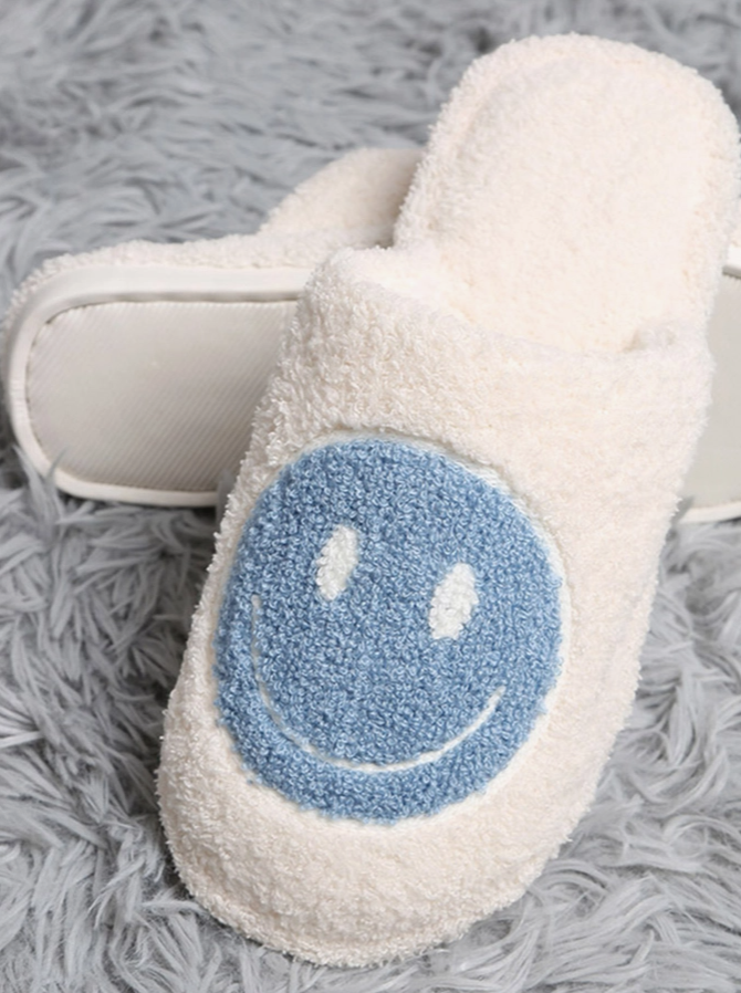 Smiley Blue Slippers