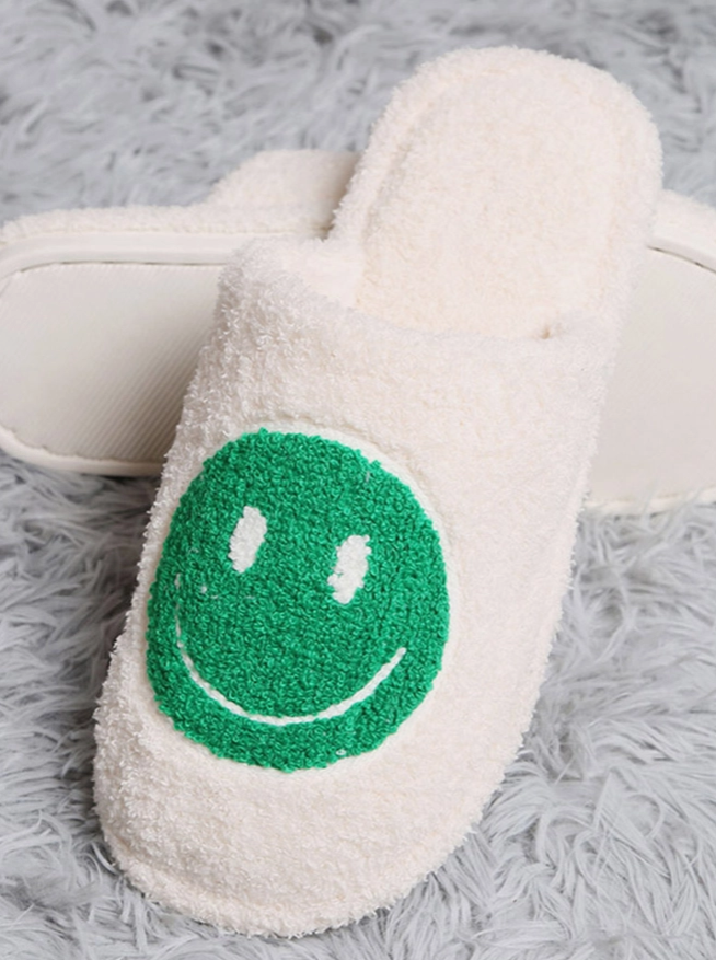 Green Smiley Slippers