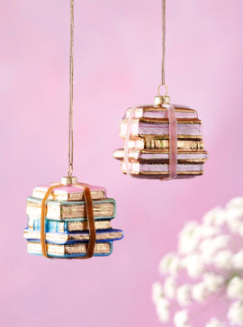 Rhinestones & Roses Stacked Books Ornament