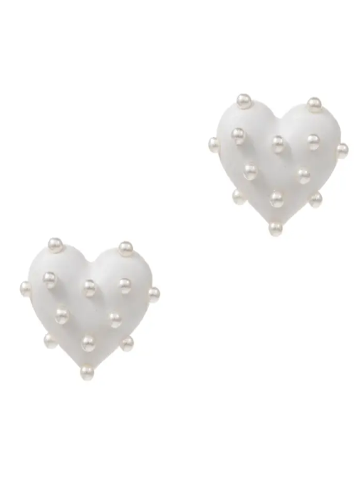 Heart Shaped Pearl Stud