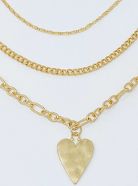 Layered Heart Charm Necklace