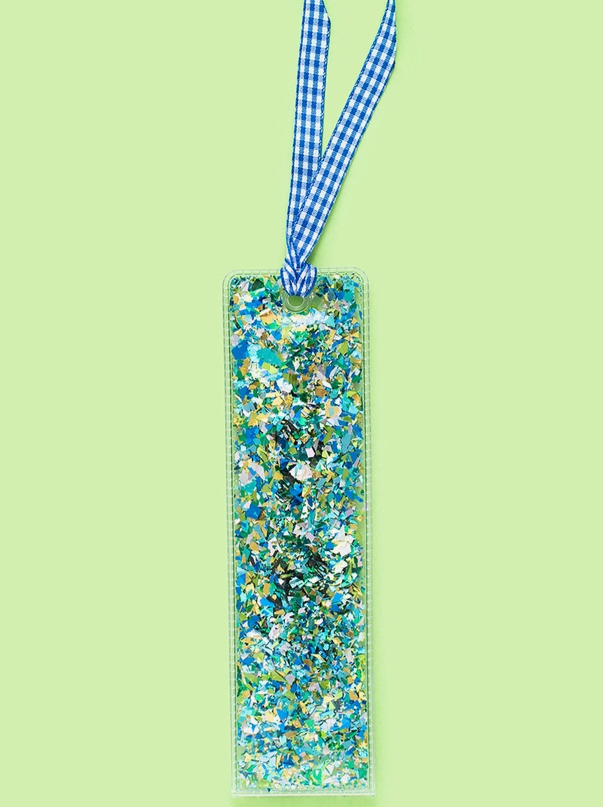 Blue Confetti Bookmark