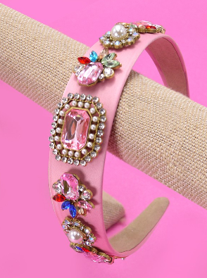Rhinestone Pink Headband